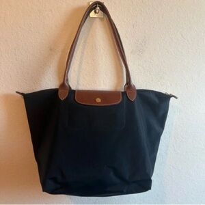 NWT Longchamp Le Pliage Original Large Shoulder Nylon Bag Tote Black